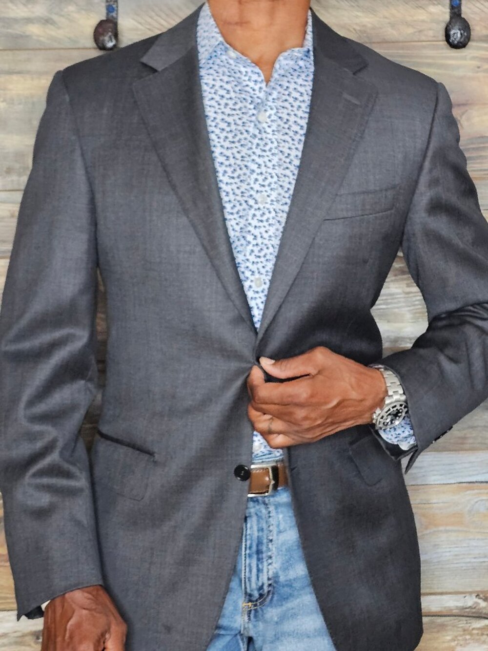 Canali 1934 Made in Italy Wool Dual Vent Stitched Lapel Blazer Jacket 42R - Picture 7 of 11